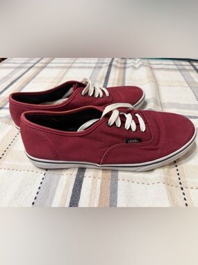 Vans Burgundy Canvas Low-Top Sneakers